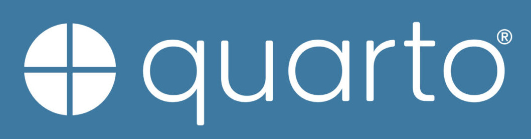 The quarto logo: A circle cut into four quadrants next to the word quarto